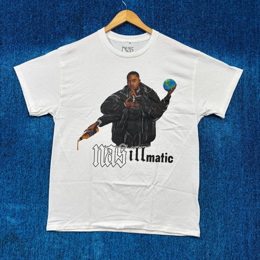 Nas Illmatic Rap White T-Shirt Size Large